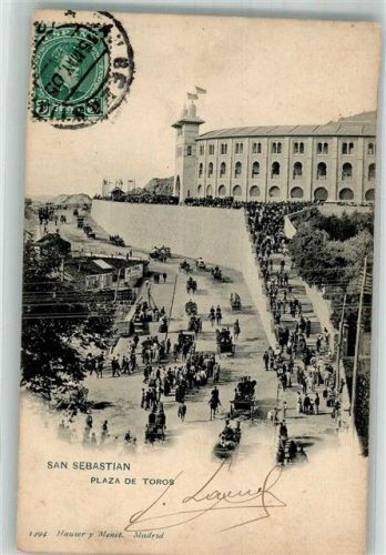 San Sebastian 1905 Plaza de Toros Marke bildseitig Hauser y Menet