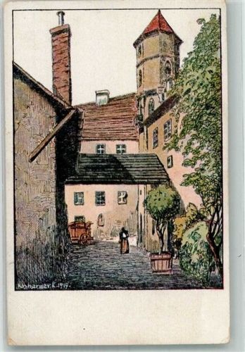 4600 Wels 1920 Gebrauchsspuren Burg Pollheim Künstlerkarte