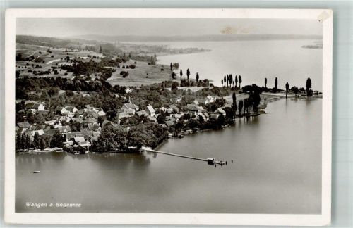 Wangen Fliegeraufnahme des Ortes am Untersee mit Seebrücke