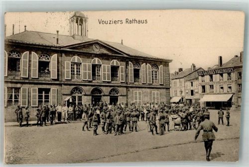 Vouziers 1916 Feldpost WK I Rathaus Uniform