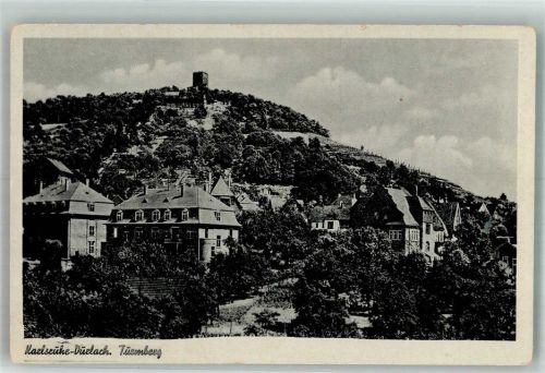 Durlach Panorama des Ortes mit dem Turmberg