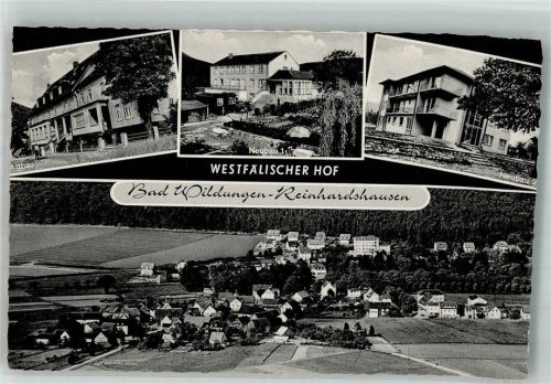 Bad Wildungen Fliegeraufnahme vom Ortsteil Reinhardshausen mit Gasthaus Hotel Westfälischer Hof