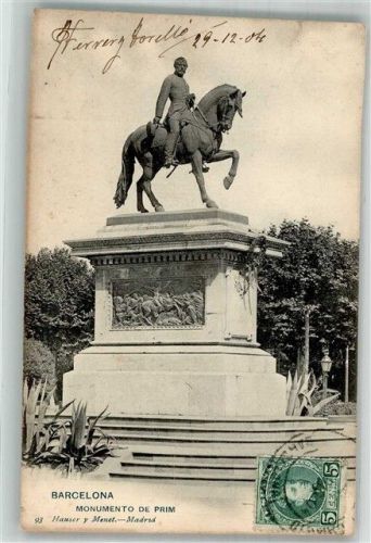 Barcelona 1904 Denkmal de Prim Marke Bildseitig