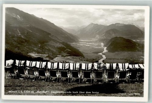 Mösern Hotel Menthof Liegestuhparade Huber-Postkarte