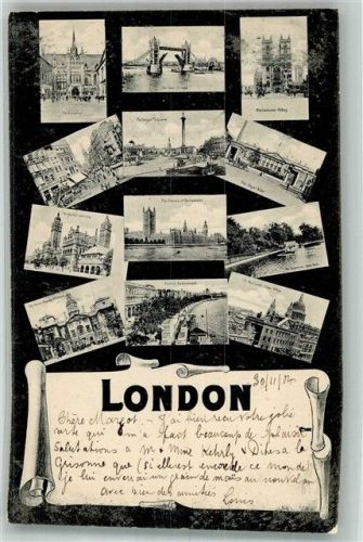London 1904 Tower Bridge Parlament