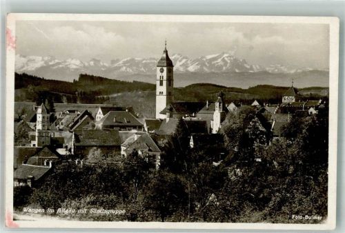 Wangen 1941 Panorama des Ortes mit St. Martin Kirche und Säntisgruppe Fotograf Bulmer