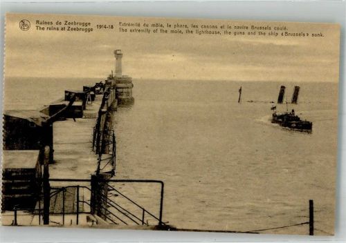 Zeebrugge Leuchtturm WK I The ruines 1914-1918