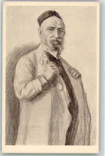 1910 sign. Svabinsky, Max Portrait vom Bildhauer Josef Myslbek