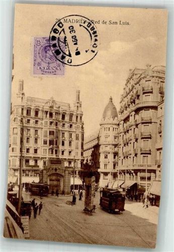 Madrid 1930 Straßenbahn Red de San Luis Marke bildseitig