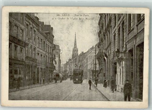 Lille Kirche Saint-Maurice Straßenbahn Rue de Paris