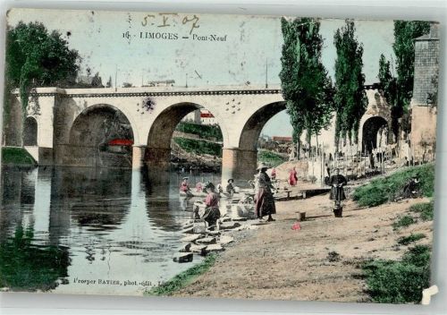 Limoges 1907 Waschfrauen Pont Neuf