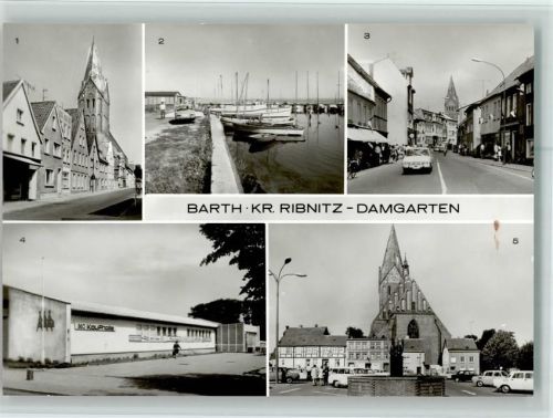 Barth Dammstraße Segelbootshafen Thälmannstraße HO-Kaufhalle an der Straße der Solidarität Marktplatz St. Marien-Kirche