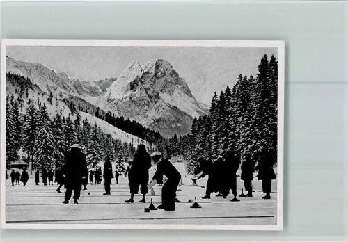 Eisschiessen Riessersee Sammelbild Olympiade 1936 Gruppe 54