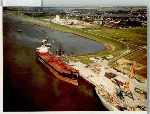 25541 W2212 Brunsbüttel FOTO KEINE AK Frachtschiff Luftaufnahme