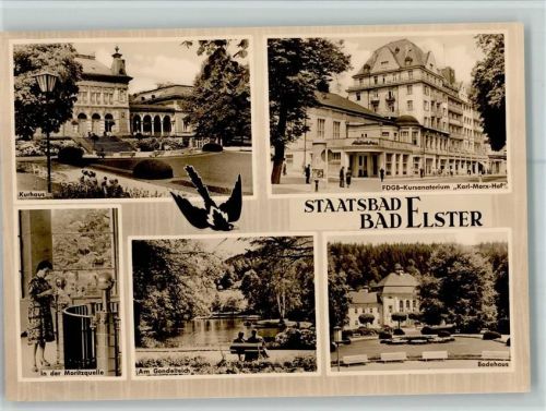 Bad Elster Kurhaus FDGB-Kursanatorium Karl-Marx-Hof in der Moritzquelle am Gondelteich Badehaus