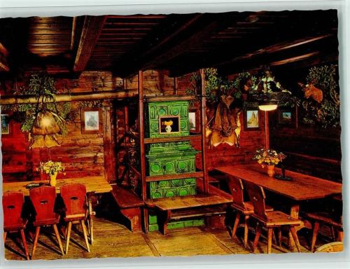 Schwaz Kachelofen Hirschgeweihlampe Bauernstube Alpenhotel Grafenast