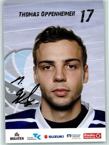 Thomas Oppenheimer Autogramm Hamburg Freezers Eishockey Club