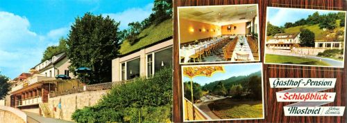 Mostviel Gasthof-Pension "Schlossblick", 2-fach Klappkarte, mit Kurzinfos