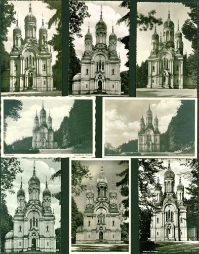 Wiesbaden Griechische Kapelle Lot mit 8 AK, ca. 1945-1962; gute Erhaltung, teils gelaufen