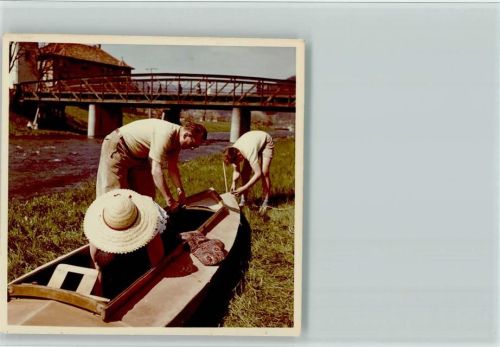 Hausen Foto Pfingsten 1958 Kanupartie auf der Wiese