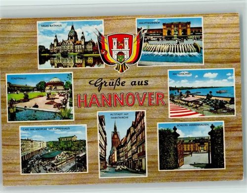 Hannover Neues Rathaus Hauptbahnhof Stadthalle Am Maschsee Cafe Kröpcke mit Opernhaus Altstadt mit Marktkirche Schloss Herrenhausen