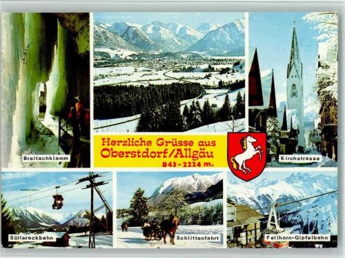 Oberstdorf Breitachklamm Söllereckbahn Schlittenfahrt Kirchstraße Fellhorn-Gipfelbahn im Winter