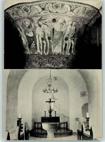Bornholm Nylars Rundkirche Altar Wandmalerei von 1250