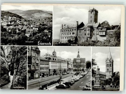 Eisenach Teilansicht Wartburg Drachenschlucht Markt Lutherdenkmal Rückseite Lutherhaus