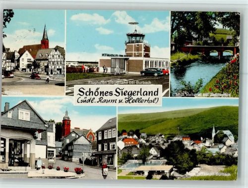 Burbach Ortsansicht Flughafen Siegerland Hellertal bei Zeppenfeld Wittnsdorf Mehrfachaufnahme AKU2