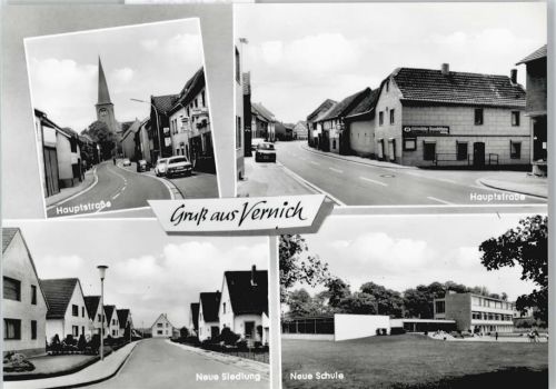 Vernich Hauptstraße Schule Siedlung Kirche Auto
