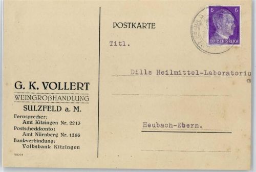 Sulzfeld WK II Hitler Briefmarke WK II