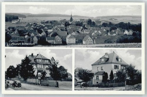 35080 W3551 Bottenhorn - Gesamtansicht Pension Staus Schule Auto