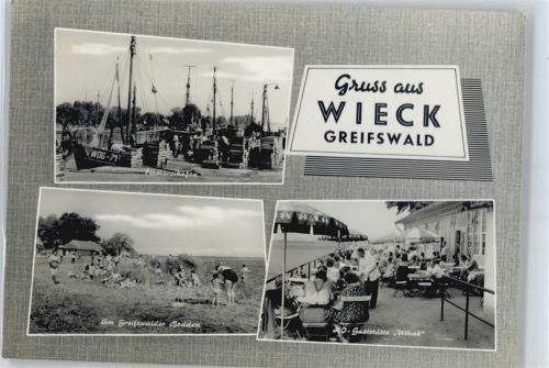 Wieck Gaststätte Utkieck Bodden Hafen Schiff