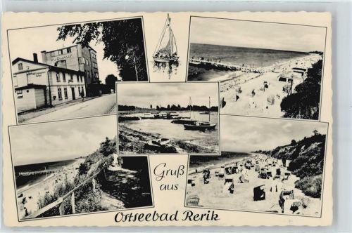 Ostseebad Rerik Meer Strand Boot Kurhaus Fußgänger