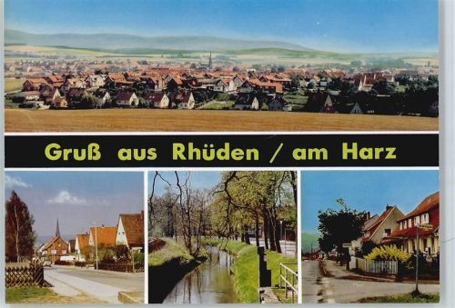Rhüden Gesamtansicht Kirche Bach Baum Straße Auto