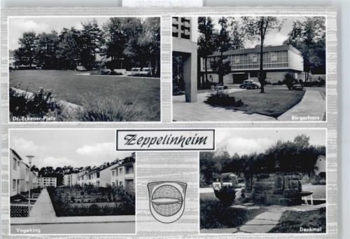Zeppelinheim Bürgerhaus Denkmal Platz Wiese Auto