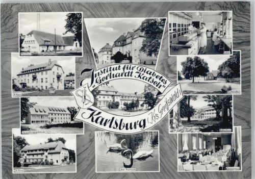 Karlsburg Dorfstraße Baum Schloss Park Teich