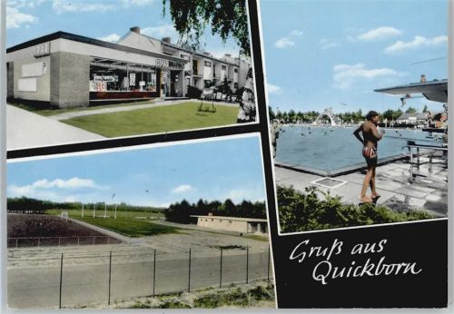 Quickborn Schwimmbad Sprungbrett Zaun Fußball Haus