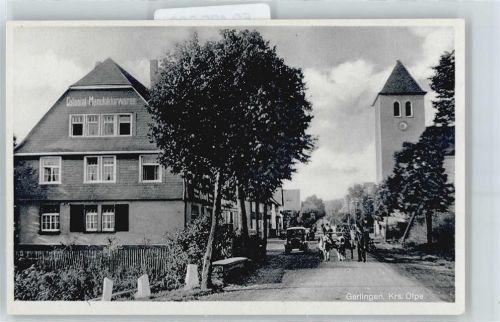 Gerlingen Straße Baum Kutsche Zaun Haus