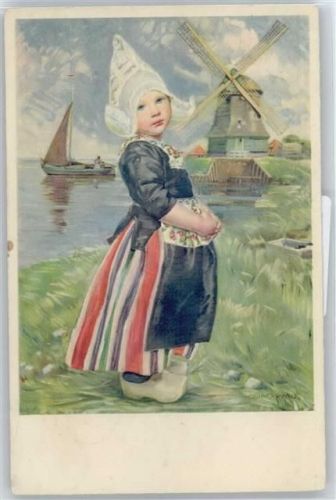 Volendam Trachten Kind Mühle