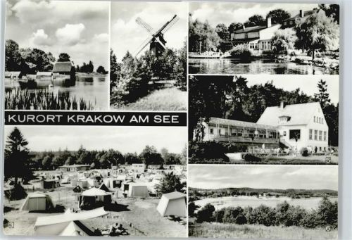 18292 O2602 Krakow a See - Windmühle, Gaststätte Seehotel, Gaststätte Jörnberg