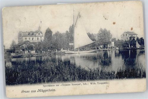 10115 O1168 Berlin Müggelheim - Sportshaus zur Grossen Krampe, Segelboot