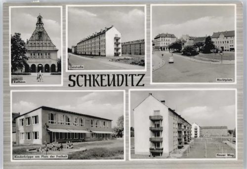 Schkeuditz Rathaus, Oststraße, Kinderkrippe, Neuer Weg, Marktplatz