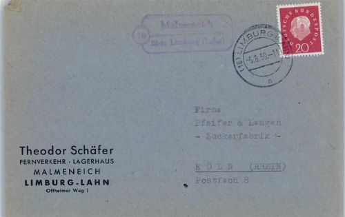 Malmeneich Landpoststempel