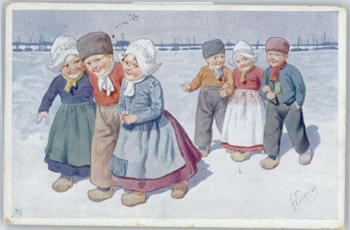 Kinder , Hollandtrachten