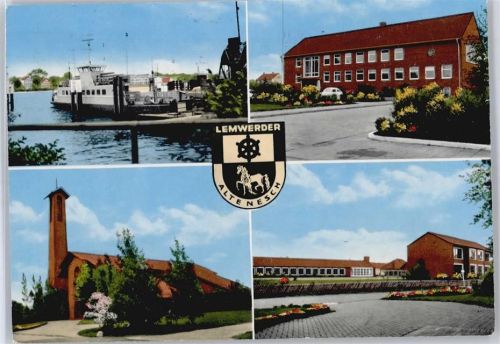 Lemwerder Gel. 20.09.75, Hafen. Kirche