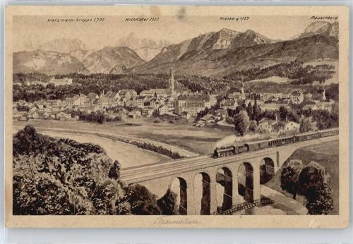 Traunstein Watzmann, Hochkalter, Rauschberg, Eisenbahn-Viadukt