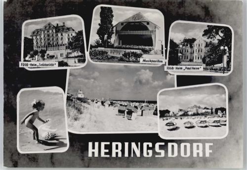 Seebad Heringsdorf Ferienheim Solidarität, Musikpavillon, Ferienheim Paul Heine, Strand