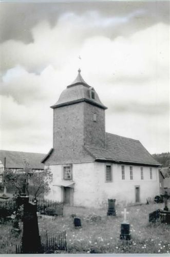 Dens Foto mit Negativ, Kirche, Friedhof