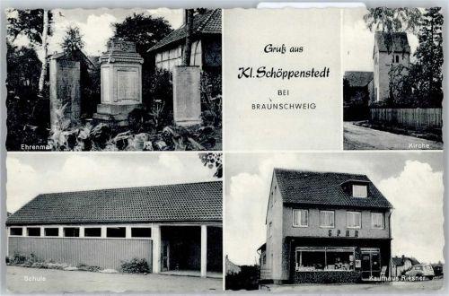 Schöppenstedt Kaufhaus Riesner , Schule , Kriegerdenkmal